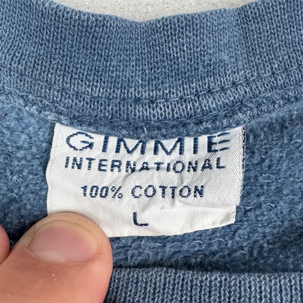 VTG Gimmie International GAB Gimmie A Break Large Sweatshirt Blue Made in USA - Picture 3 of 8
